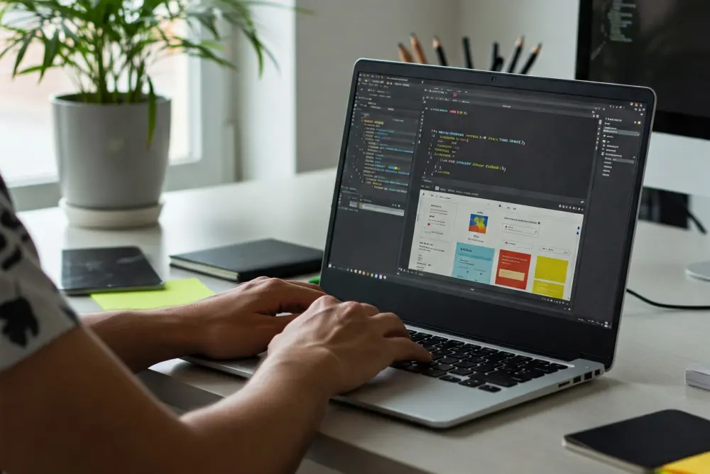 image showing developer coding website